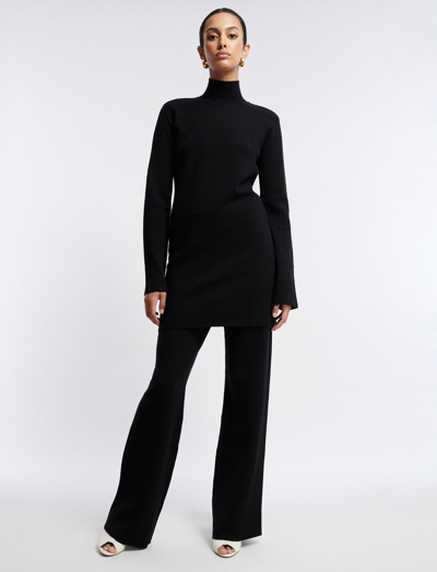 Shop Bcbgmaxazria Wide-leg Sweater Pant In Black Beauty