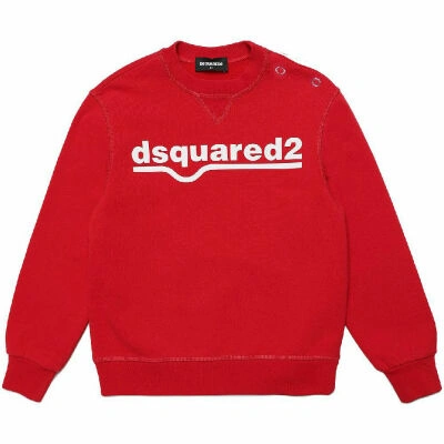 Shop Dsquared2 Baby Boys Logo Print Sweatshirt Red 3m