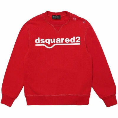 Dsquared2 Teen Logo-print Cotton Sweatshirt In Red