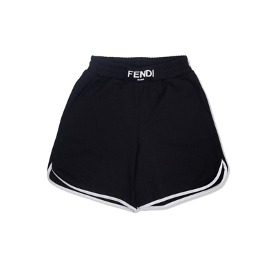 Shop Fendi Girls Logo Shorts Black 12y
