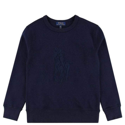 Shop Ralph Lauren Boy's Pony Logo Sweatshirt Navy S (8 Years)