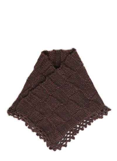 Shop Kiko Kostadinov Aspasia Crochet Scarf In Brown
