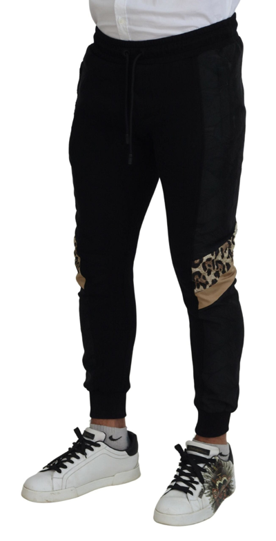 Shop Dolce & Gabbana Black Polyester Skinny Jogger Men Men's Pants