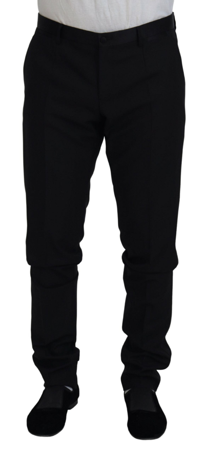 Shop Dolce & Gabbana Black Wool Chino Dress Formal Men's Pants