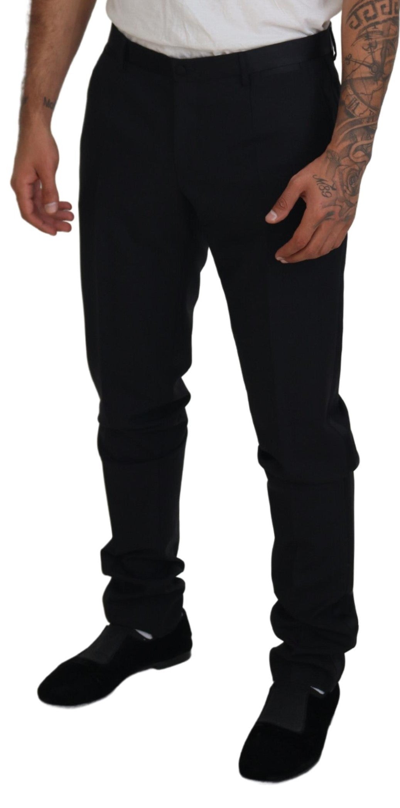 Shop Dolce & Gabbana Black Wool Chino Dress Formal Men's Pants