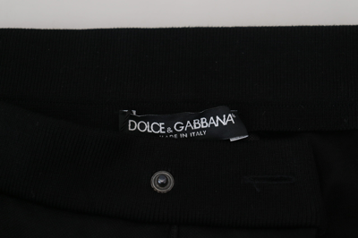 Shop Dolce & Gabbana Black Wool Horseshoe Jogger Men's Pants