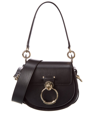 Shop Chloé Tess Small Leather & Suede Shoulder Bag