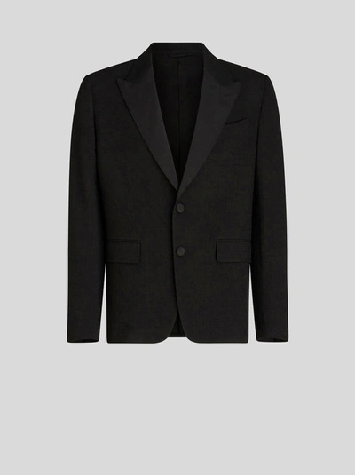 Shop Etro Jacquard Evening Jacket In Black