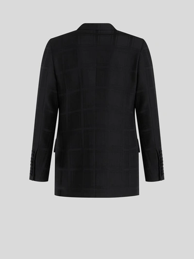Shop Etro Double-breasted Check Jacket In Black