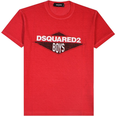 Shop Dsquared2 Men's Logo Print T-shirt Red M