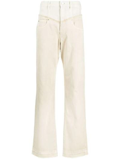 Shop Isabel Marant Noemie Straight Jeans In Nude & Neutrals