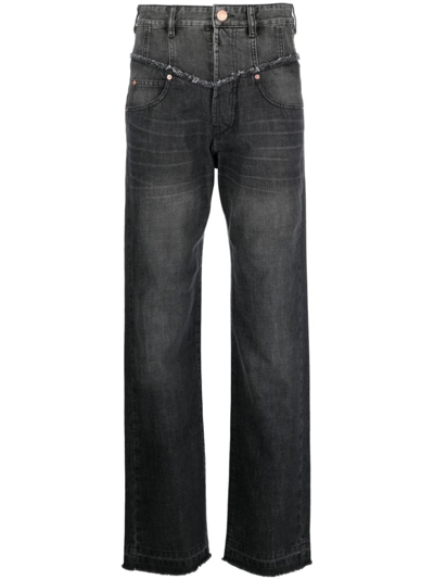 Shop Isabel Marant Noemie Straight Jeans In Black