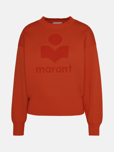 Shop Marant Etoile Orange Cotton Blend 'ailys' Sweater