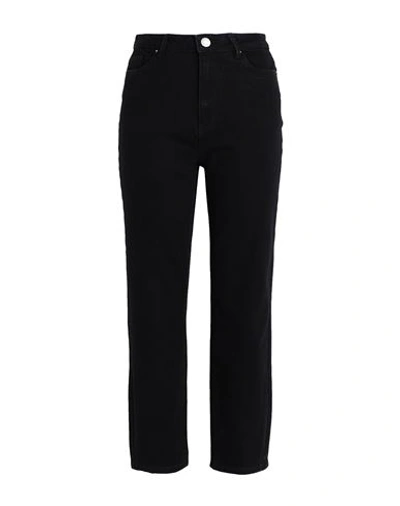 Shop Vero Moda Woman Jeans Black Size 27w-30l Cotton, Polyester, Recycled Cotton, Viscose, Elastane