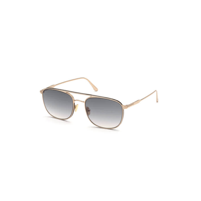 Shop Tom Ford Jake Smoke Gradient Navigator Mens Sunglasses Ft0827 28b 56 In Gold / Gold Tone / Rose