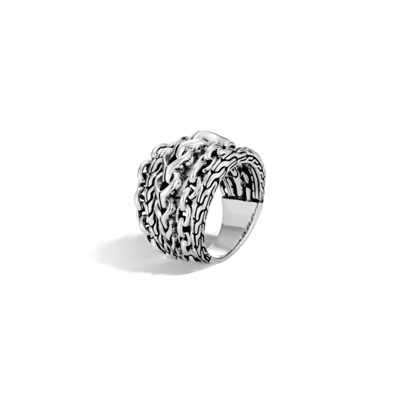 Shop John Hardy Classic Chain Asli Sterling Silver Link Ring - Rb90378x7 In Silver-tone