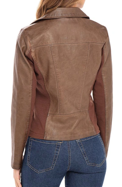 Shop Sebby Faux Leather Moto Jacket In Whiskey