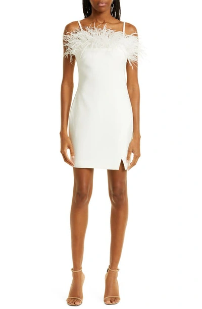 Shop Likely Katy Feather Cocktail Dress In White