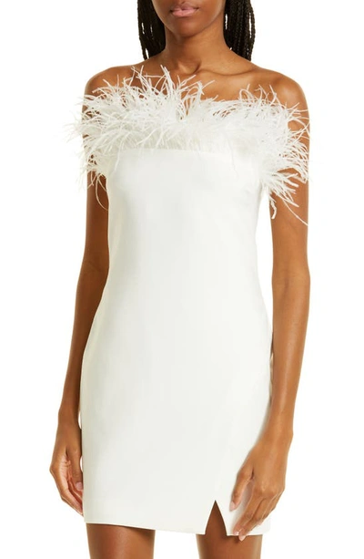 Shop Likely Katy Feather Cocktail Dress In White