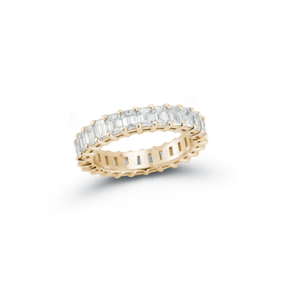 Shop Dana Rebecca Designs Drd 0.10 Ct. Emerald Cut Diamond Eternity Ring In Yellow Gold