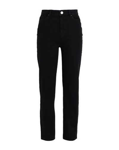 Vero Moda Woman Jeans Black Size 26w-30l Cotton, Polyester, Recycled Cotton, Viscose, Elastane In Black