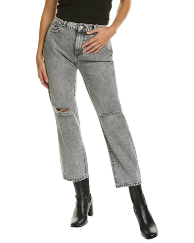 Shop Dl1961 Patti High-rise Vintage Chalk Distressed Ankle Straight Jean In Grey