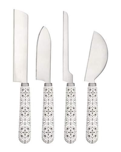 Shop Twine Set Of 4 Tiles Cheese Knives In White
