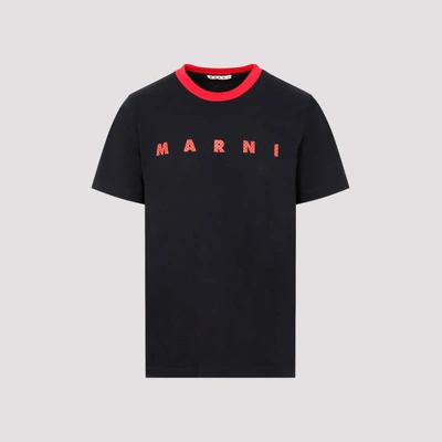 Shop Marni Cotton T-shirt In Pdn Black