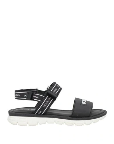 Shop Dolce & Gabbana Toddler Girl Sandals Black Size 9c Calfskin, Viscose
