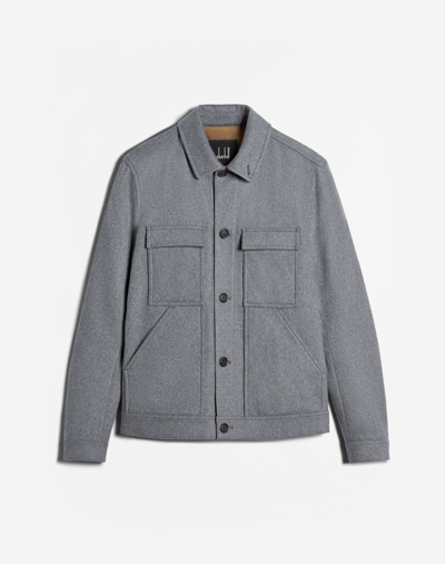 Shop Dunhill Cashmere Tailored Harrington In Grey