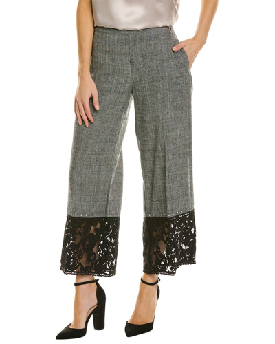Shop Twinset High-waist Cropped Wool-blend Culotte In Grey