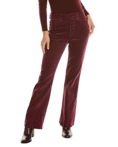 Shop Current Elliott Current/elliott The Side Street Claret Velvet Flare Jean In Purple