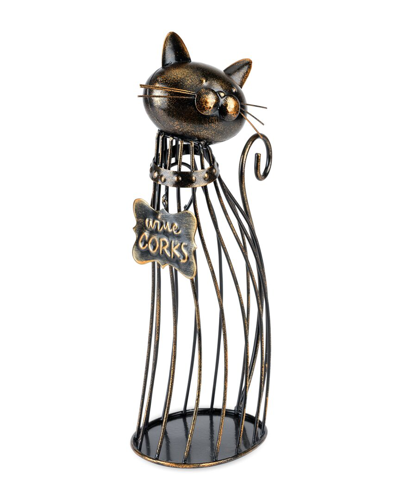 True Cat Wine Cork Display In Bronze