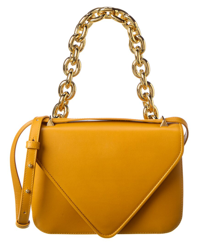 Shop Bottega Veneta Mount Leather Shoulder Bag In Orange