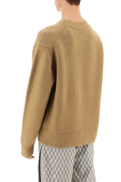 Shop Acne Studios Crew-neck Sweater In Wool And Cotton In Beige