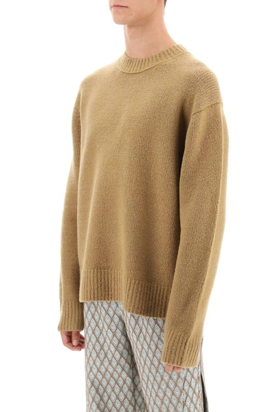 Acne Studios Crew-neck Sweater In Wool And Cotton In Beige