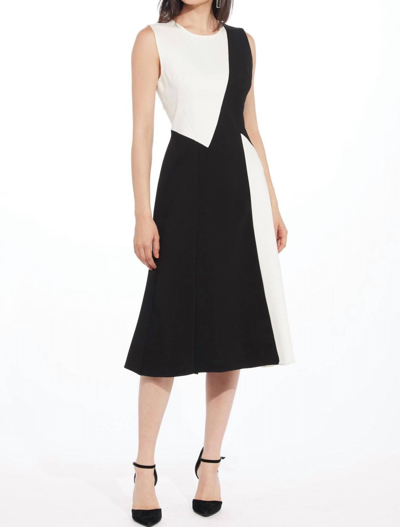 Shop Eva Franco Zen Dress In Black And White