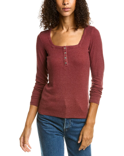 Shop Chaser Cozy Rib Henley Shirt In Red