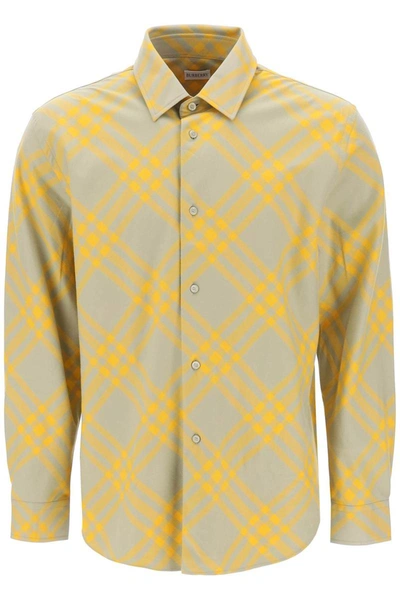 Shop Burberry Flannel Shirt With Check Motif In Multicolor