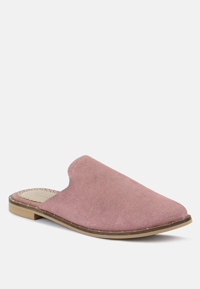 Shop Rag & Co Lia Dusty Pink Handcrafted Suede Mules