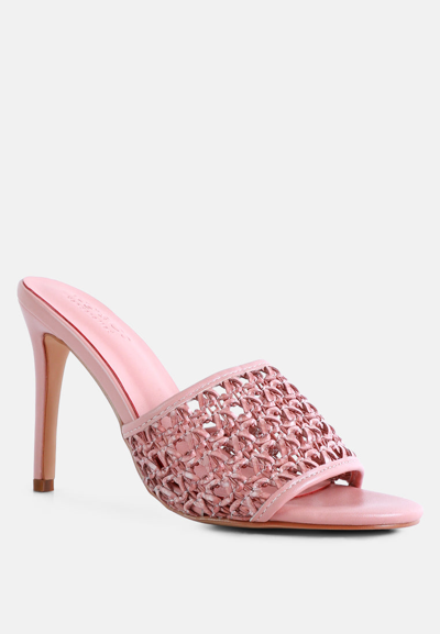 Shop Rag & Co Tease Pink Woven Stiletto Slides