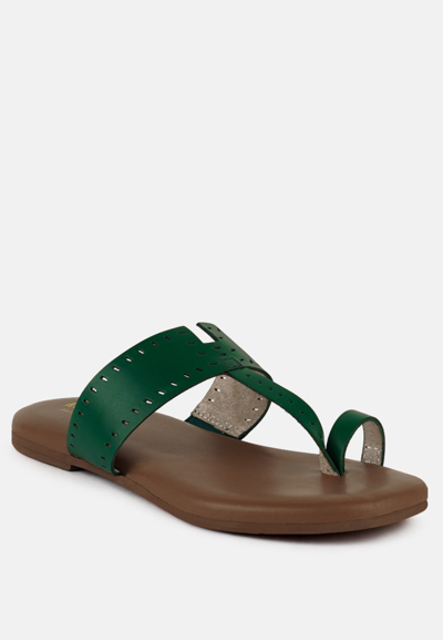 Shop Rag & Co Mila Green Toe Ring Thong Slip Ons