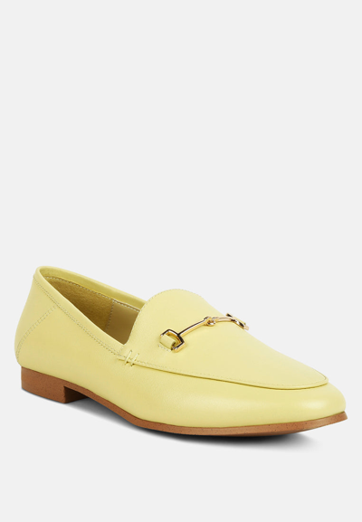 Shop Rag & Co Dareth Horsebit Flat Heel Loafers In Yellow