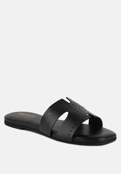 Shop Rag & Co Ivanka Black Cut Out Slip On Sandals