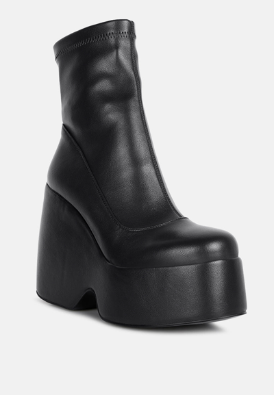 Shop Rag & Co Purnell Black High Platform Ankle Boots