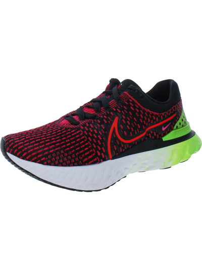 Shop Nike React Infinity Run Fk 3 Mens Knit Fitness Running Shoes In Black