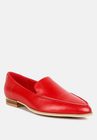 Shop Rag & Co Richelli Metallic Sling Detail Loafers In Red