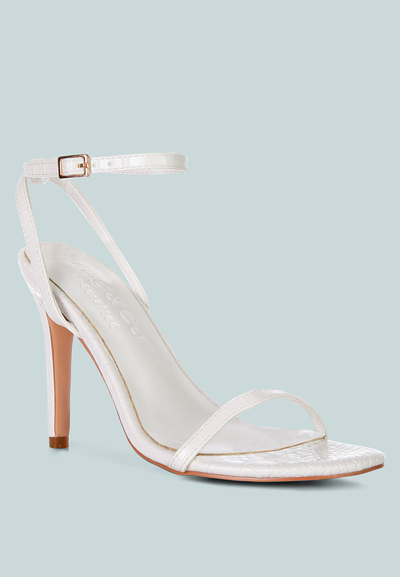 Shop Rag & Co Blondes White Croc High Heeled Sandal