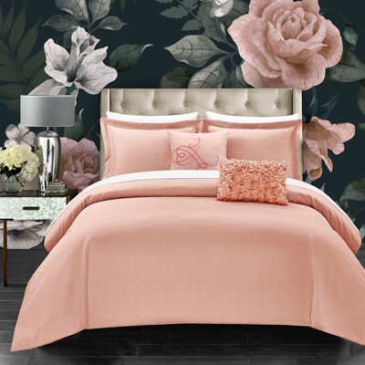 Shop Chic Home Design Ellie 7 Piece Comforter Set Casual Country Chic Pleated Bed In A Bag In Pink