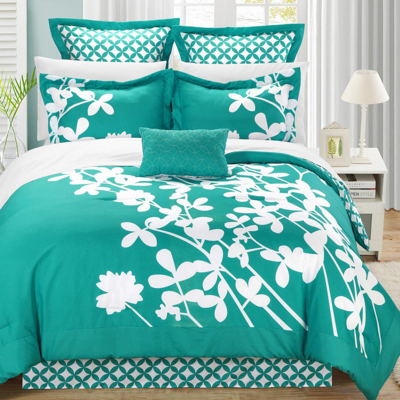 Shop Chic Home Design Ayesha 11-piece Comforter Set In Blue
